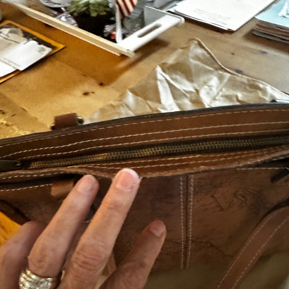 Poppy Top Zip Tote Signature Map Bag - Picture 14 of 15